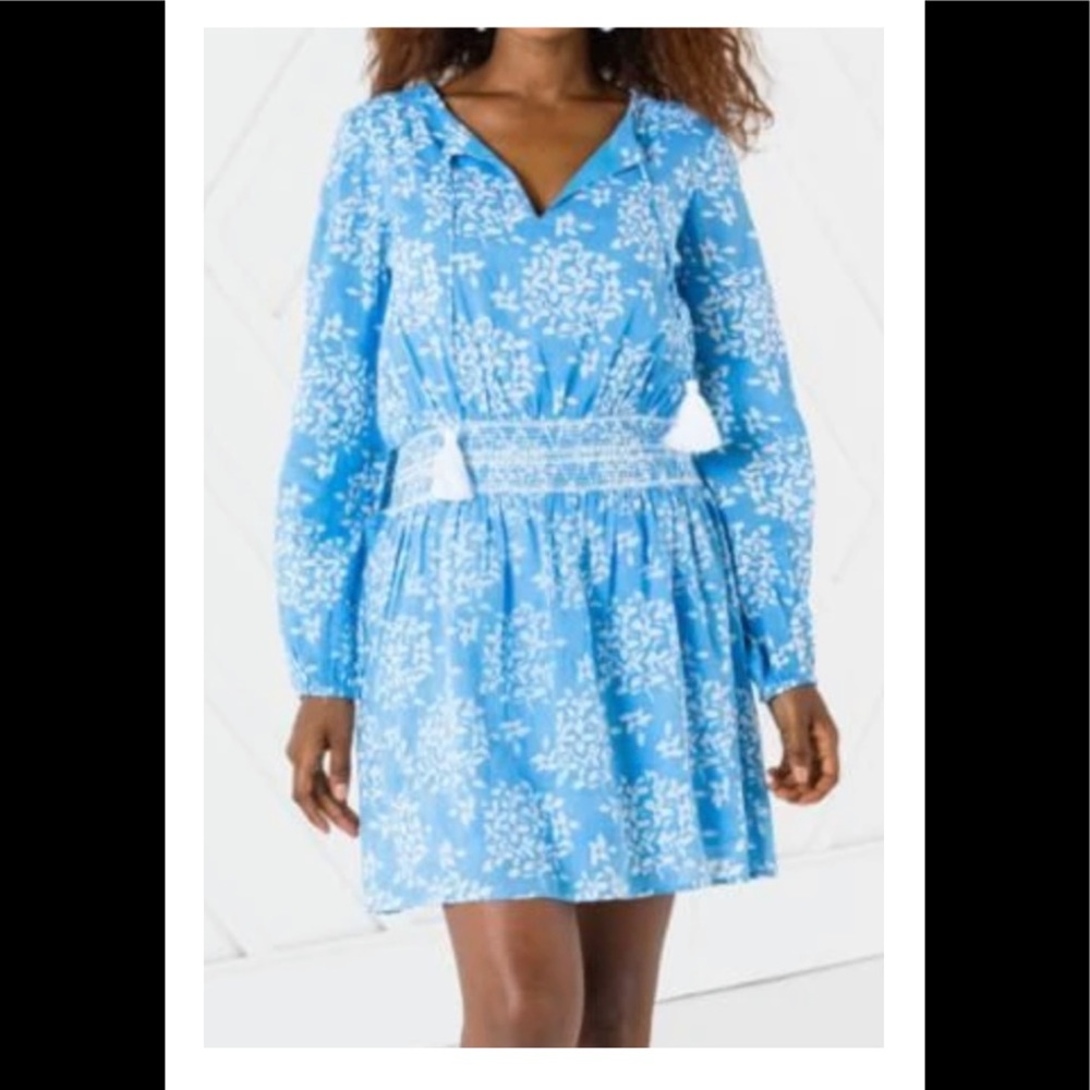 LONG SLEEVE SMOCKED WAIST DRESS